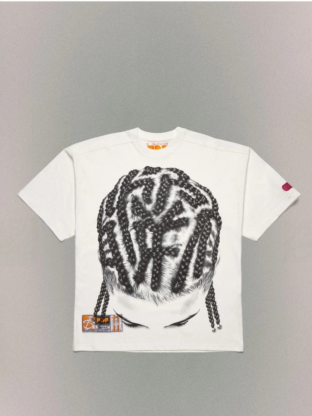PDF-Men's White Graphic-The Boy Braids T-Shirt